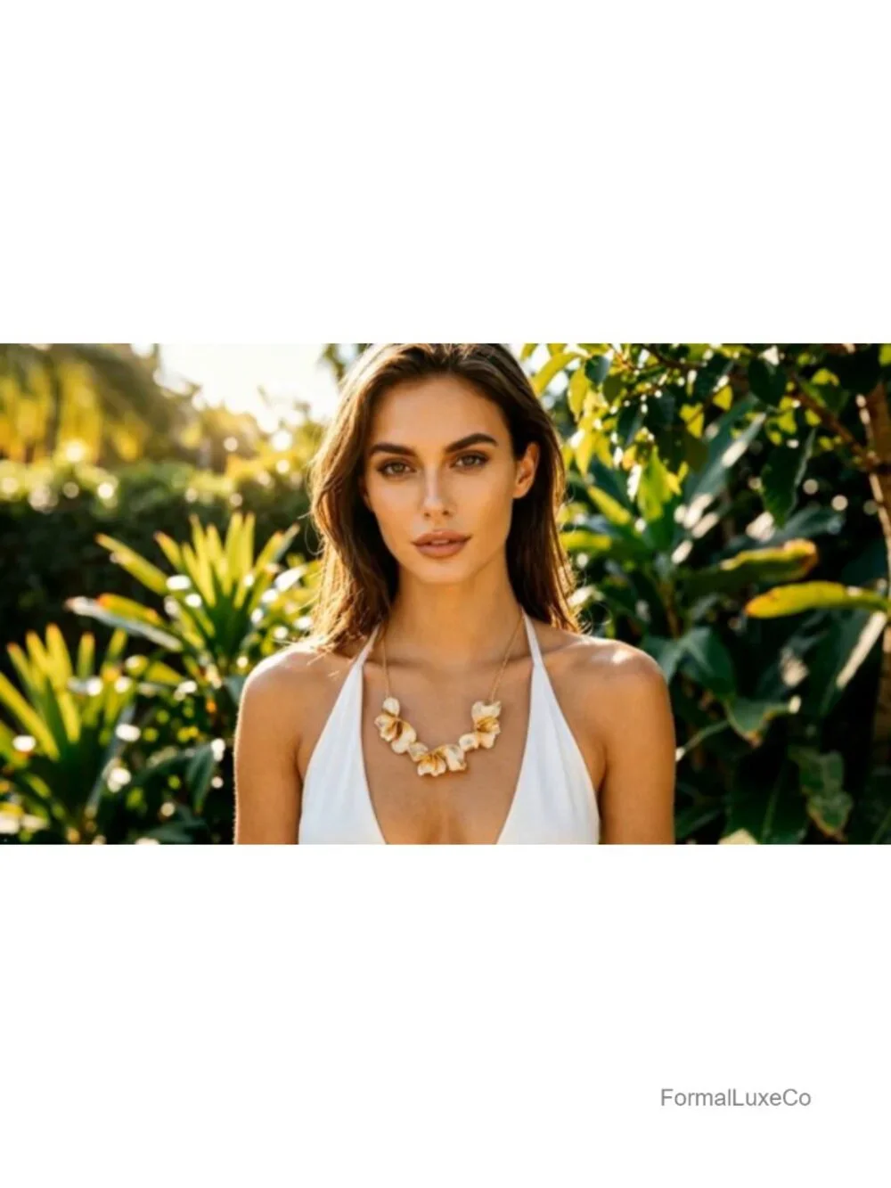 Gold Plated Chunky Floral Collar Choker Necklace Boho Jewelry